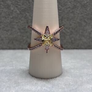 Bomb Party Ring RBP8631 “Glamorous Stylista” Size 11 Lemon & Moonstone Rose Gold